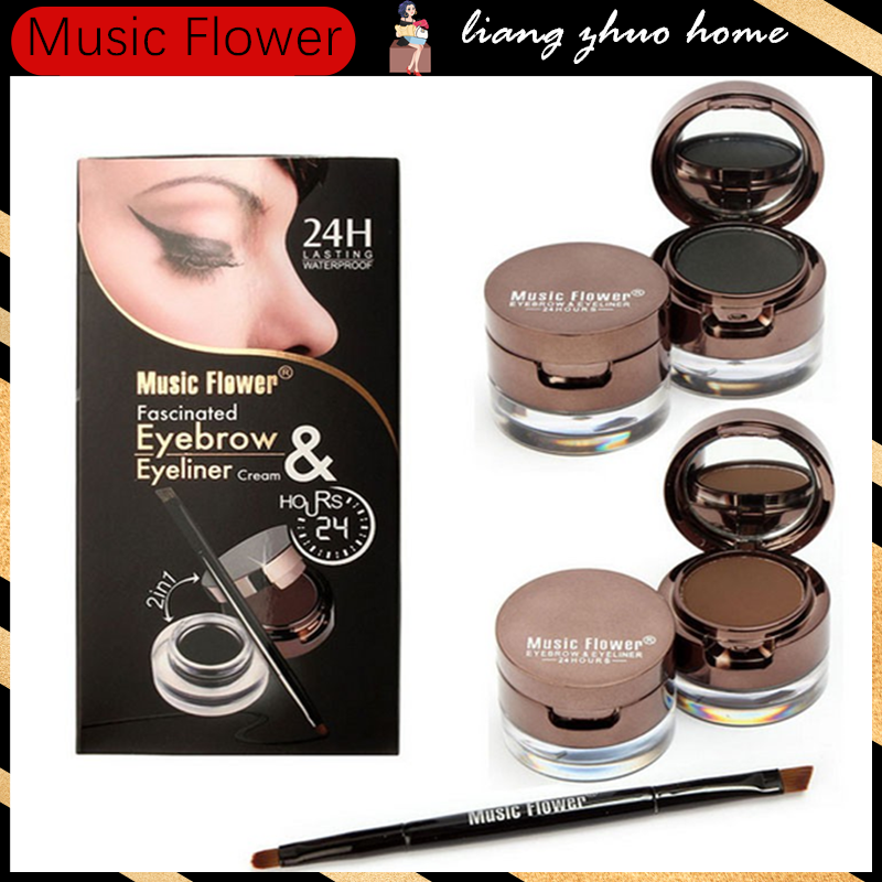 Set Gel Kẻ Mắt/Lông Mày Music Flower 4 Trong 1