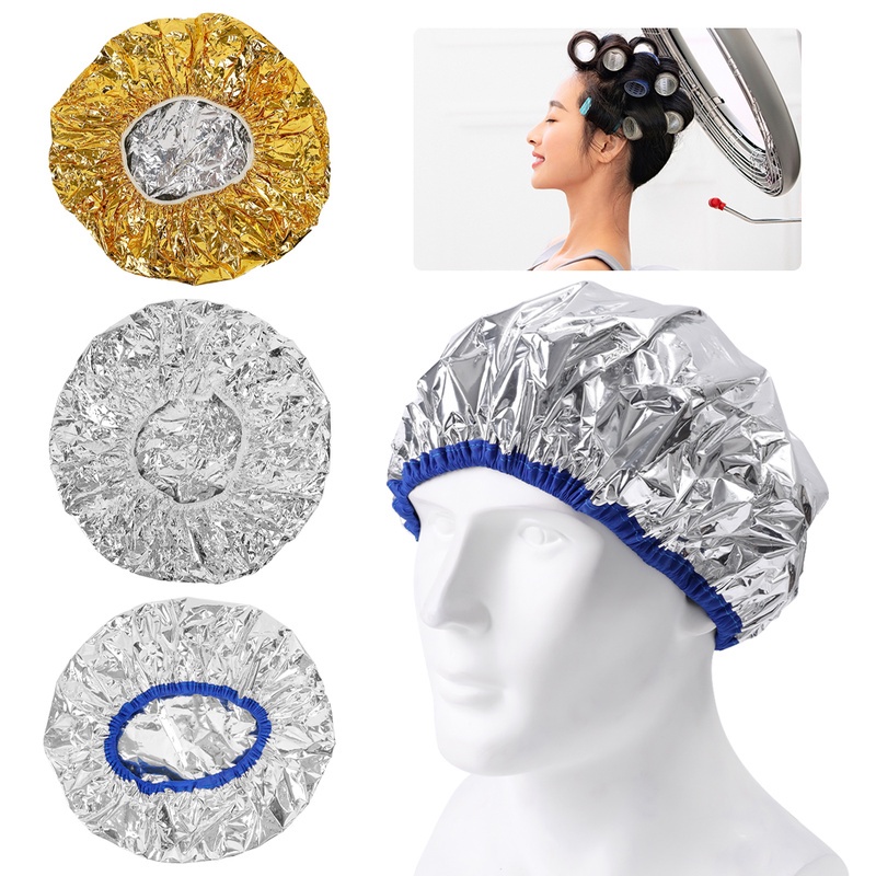 Mũ Trùm Tóc Bằng Lá Nhôm Cách Nhiệt Chống Thấm Nước Đa Năng Dùng 1 Lần Cho Salon Làm Đẹp
