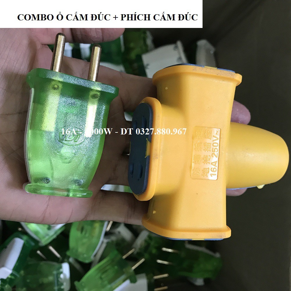 Ổ cắm + phích cắm đúc chống vỡ
