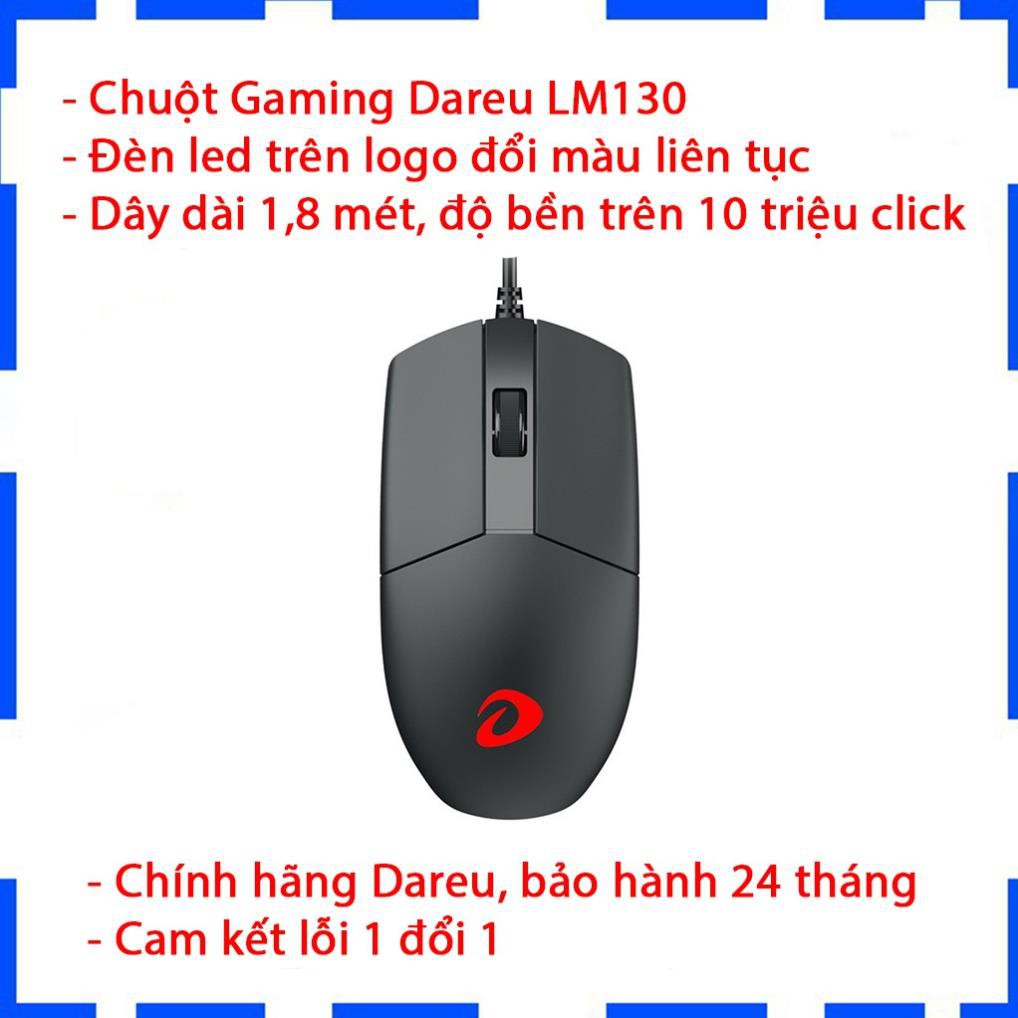 Chuột Gaming Dareu LM130 - Màu đen - Đèn led đổi màu - Chính hãng - Bảo hành 24 tháng