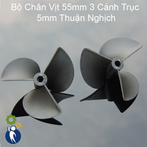 Bộ Chân Vịt 55mm 3 Cánh Trục 5mm Thuận Nghịch