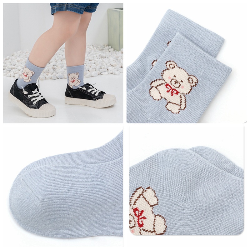 Set 5 Đôi Vớ Cotton Dễ Thương Cho Bé Gái Từ 1-12 Tuổi