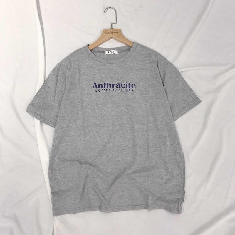 Áo Thun Anthracite Form To Rộng Hàng Quảng Châu Hb80 Thun Khô Mỏng Mát Thun Khô Mỏng Mát