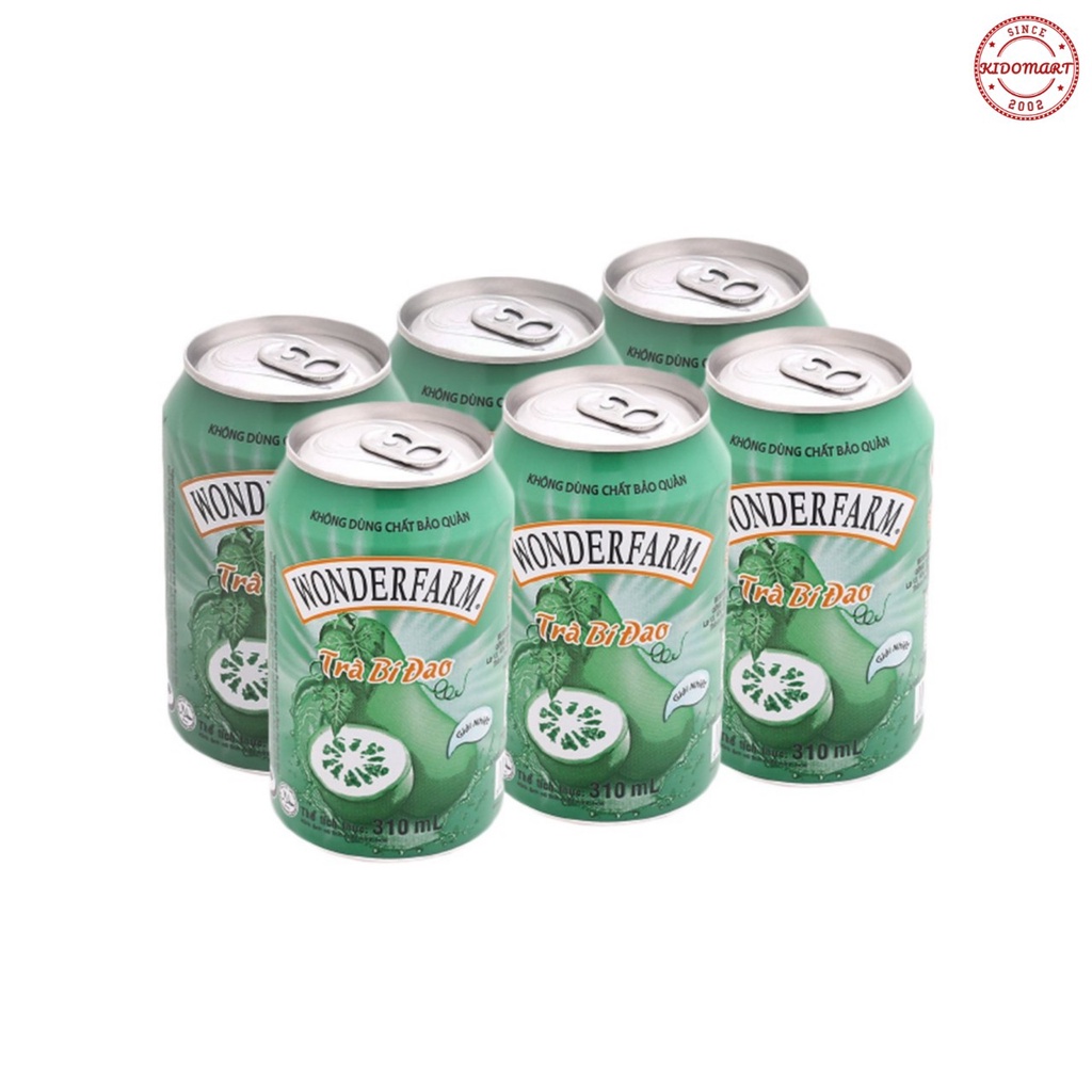 Lốc 6 Lon Trà Bí Đao Wonderfarm 310ml