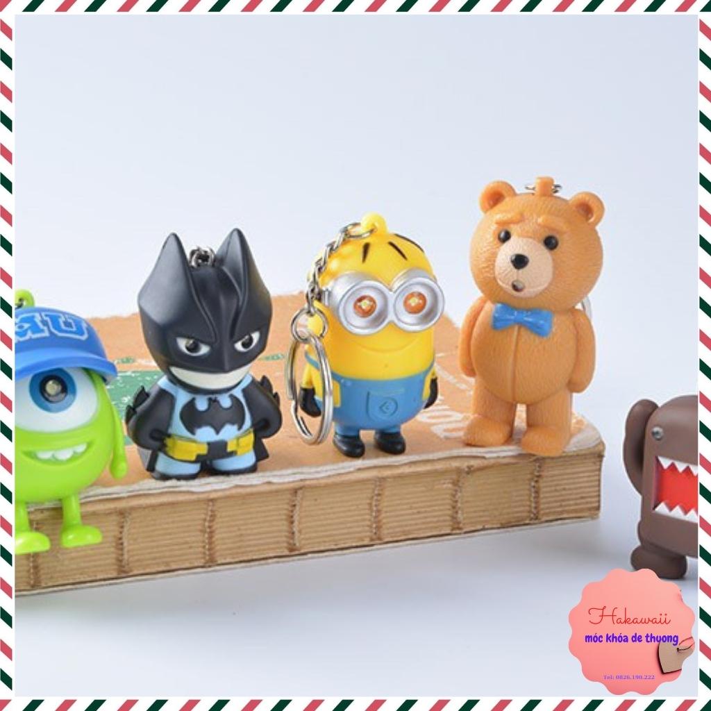 Móc khóa đa năng các nhân vật hoạt hình, móc khóa kêu + sáng đèn, dùng làm móc khóa xe máy
