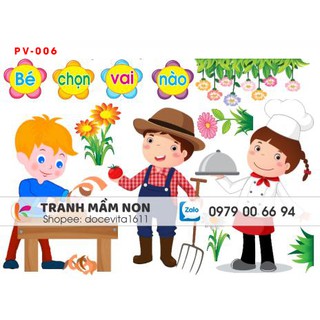 Decal mầm non- GÓC PHÂN VAI khổ lớn 127x80