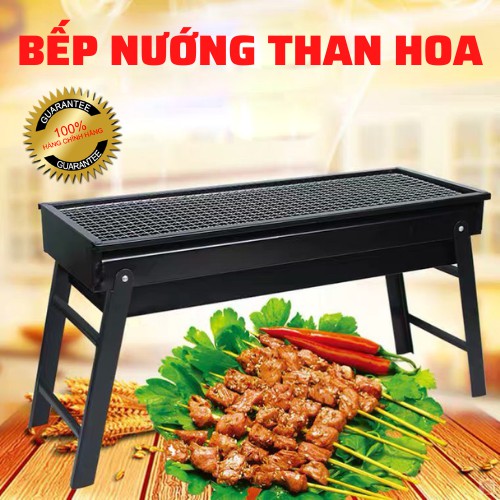 Bếp nướng than hoa nướng ngoài trời BBQ chất liệu inox cao cấp- Có Chân Đế, Tay Cầm Xếp Gọn Tiện Lợi T60