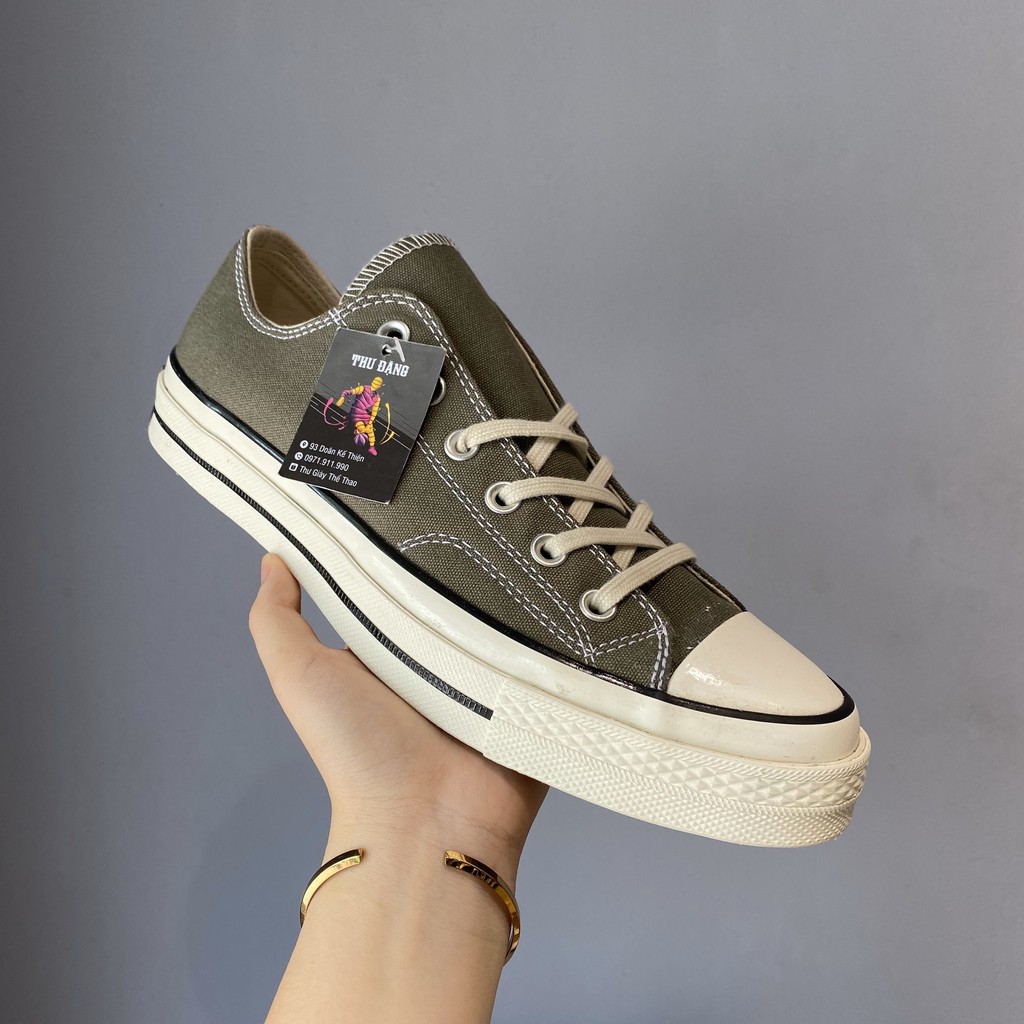 Giày thể thao,Giày sneaker,Giày 𝐂𝐨𝐧𝐯𝐞𝐫𝐬𝐞 xanh rêu thấp cổ