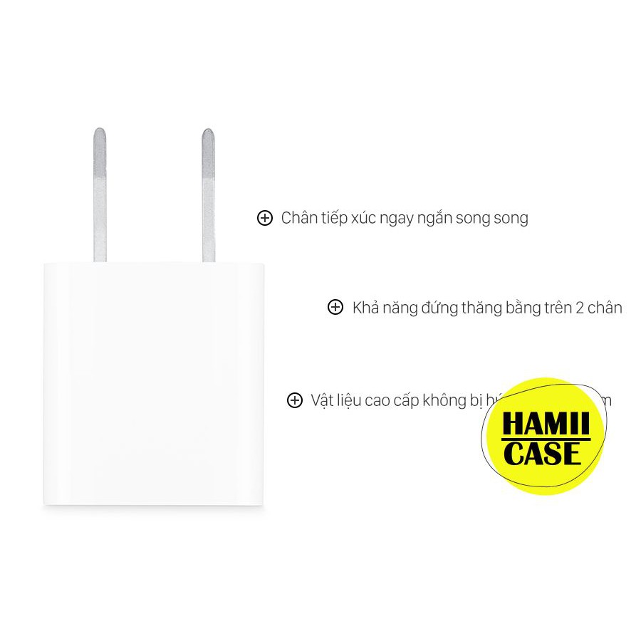 Cốc sạc vuông 5w tiêu chuẩn EU19, củ sạc cho các dòng iPhone 5s 6s 7plus 8plus xr xsmax 11 pro