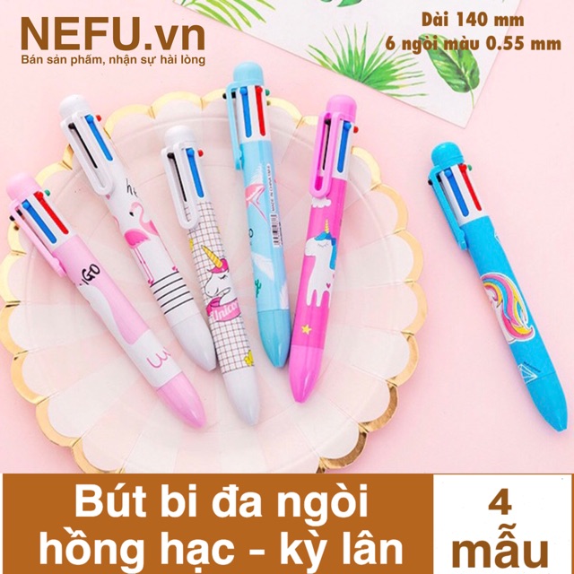 [NEFU] Combo 4 bút bi hồng hạc kỳ lân trang trí tô vẽ highlight học từ vựng ngoại ngữ tiếng anh hàn nhật trung pháp