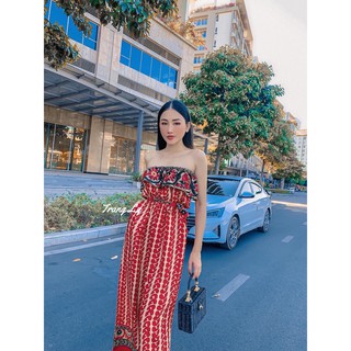 Bộ jump quây hoa họa tiết thổ cẩm ống suông MSBT5