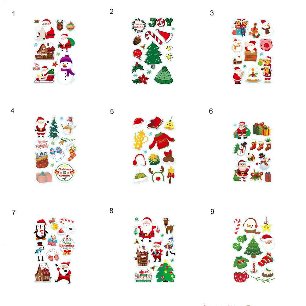 Bộ 10 Miếng Dán Trang Trí Hộp Quà Hình Cây Thông/Động Vật Hoạt Hình Dễ Thương