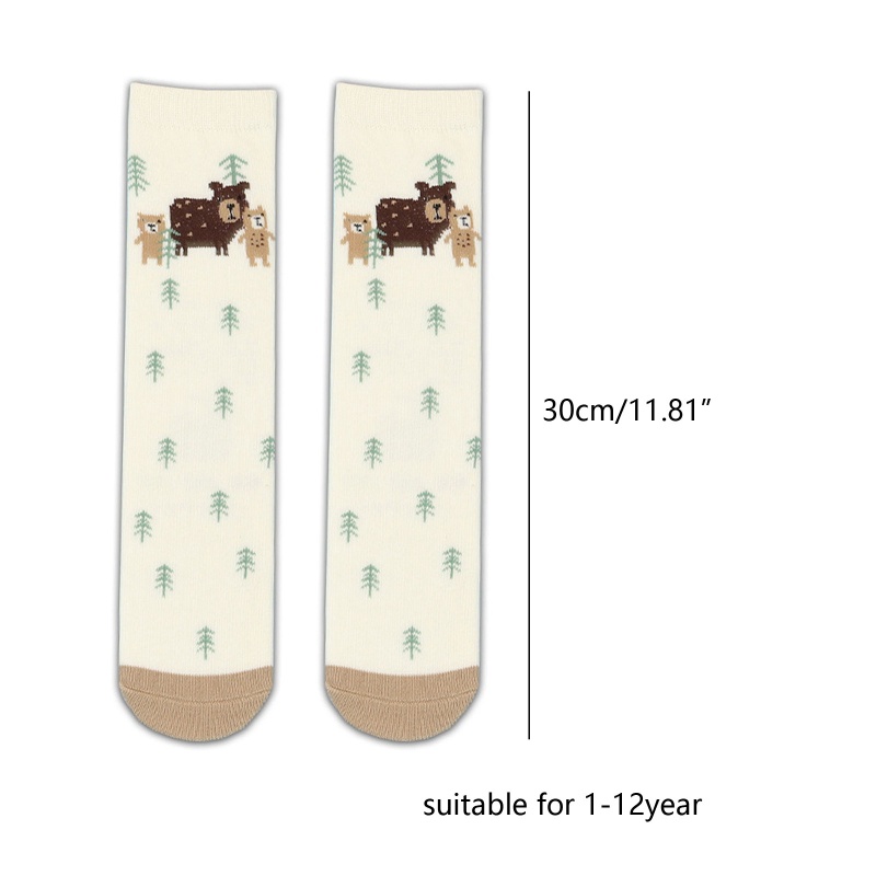 Tất Cotton Mềm Mại Cao Qua Gối In Họa Tiết Xinh Xắn Cho Bé