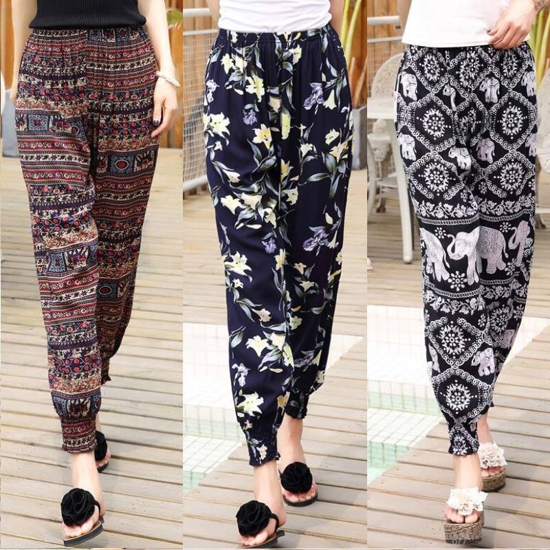 Quần Dài Đi Biển Bằng Lụa Mát Màu Sắc 26 Phong Cách Mới Cho Nữ