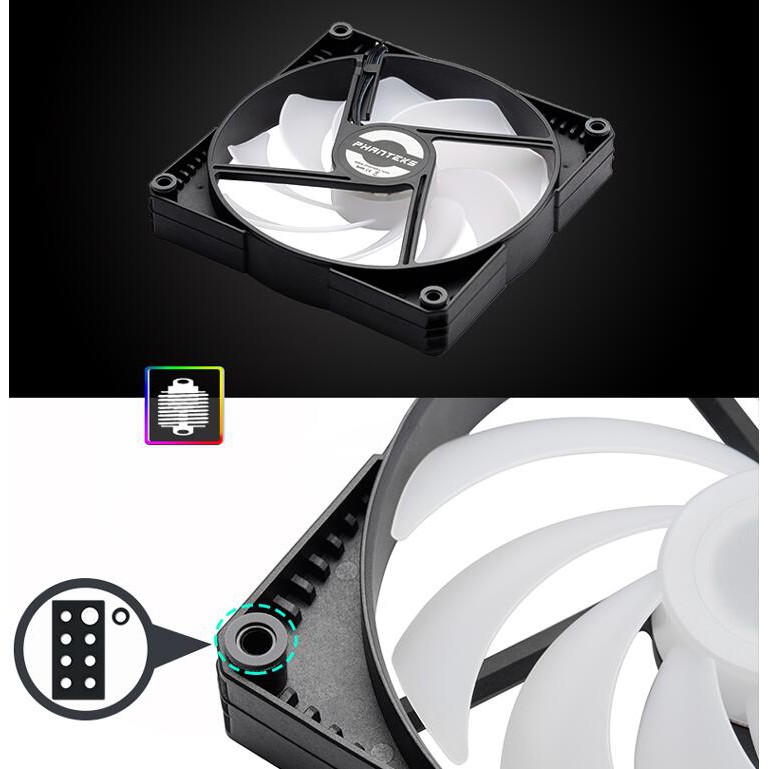Quạt Fan Case PHANTEKS MetallicGear Skiron SK 120 | 140 DRGB WHITE - Chính hãng, PH-F120SK, PH-F140SK tản nhiệt LED ARGB