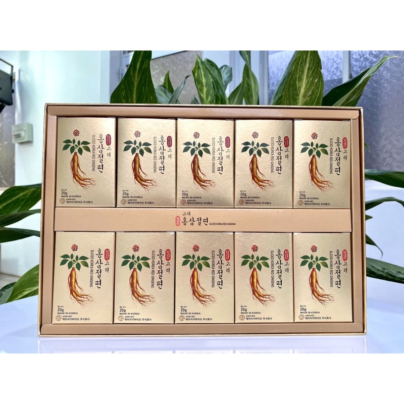 Hồng Sâm Thái Lát Tẩm Mật Ong HG BIO Korean Red Ginseng Sliced Hàn Quốc Hộp Giấy 200gr