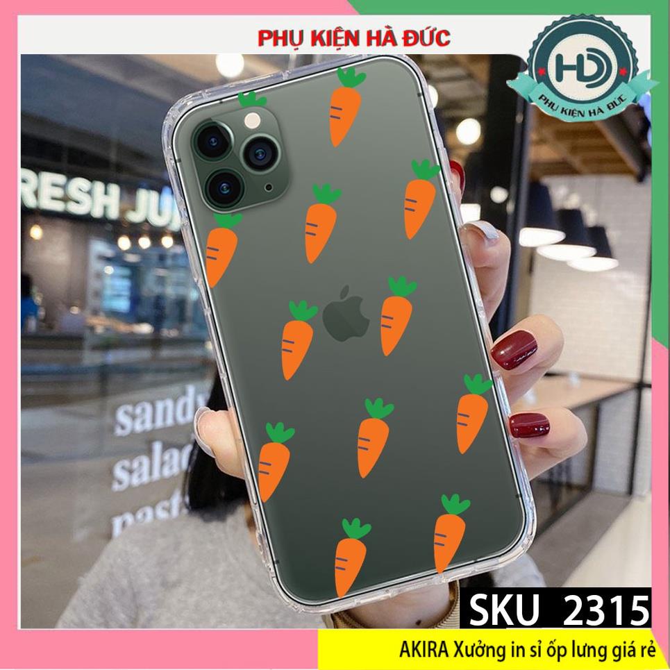 Sỉ ốp iphone củ cà rốt dẻo trong chống sốc giá rẻ từ akira xưởng sản xuất in ốp lưng theo yêu cầu mã 2315