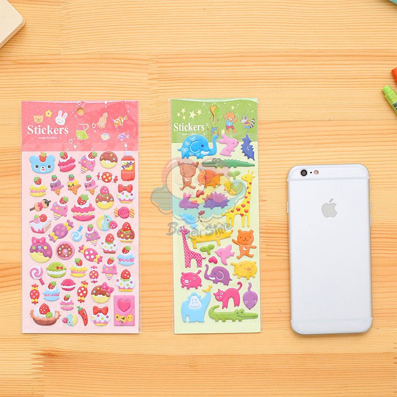 Sticker dán trang trí 3D công chúa ô tô nhiều mẫu đáng yêu cho bé (giao ngẫu nhiên)