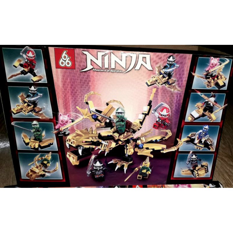 Lắp ráp 1 hộp LegoNinja Rồng Vàng 66030 có nhiều chi tiết bằng nhựa