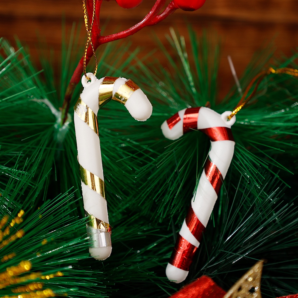 Set 12 Cây Gậy Nhựa Nhiều Màu Tùy Chọn Dùng Trang Trí Cây Thông Noel Vào Lễ Giáng Sinh Đẹp Mắt