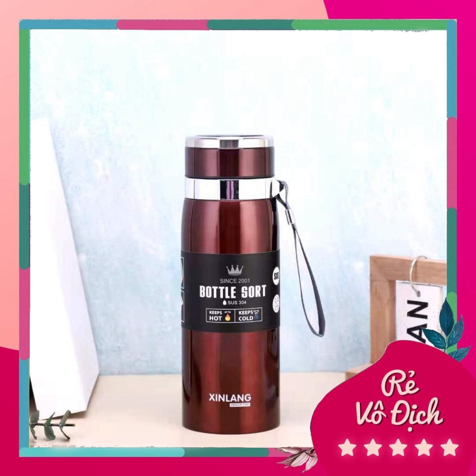 Bình giữ nhiệt inox Bottle Sport 1000ML, chuẩn inox 304 giúp giữ nhiệt trên 8 tiếng, có dây xách tiện dụng cho mùa hè HB