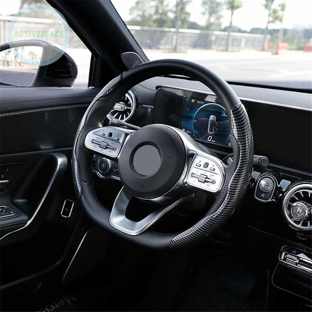 Bộ 2 Vỏ Bọc Vô Lăng Xe Hơi Chống Trượt Bằng Sợi Carbon