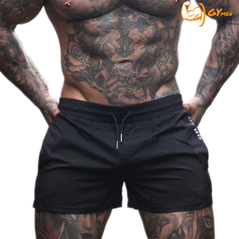 [ GYMEN ] Quần short thể thao nam  thoải mái đàn hồi cao chạy bộ tập thể dục quần bóng rổ mát mẻ vải cỡ lớn  ngoài trời   huấn luyện  hút mồ hôi
