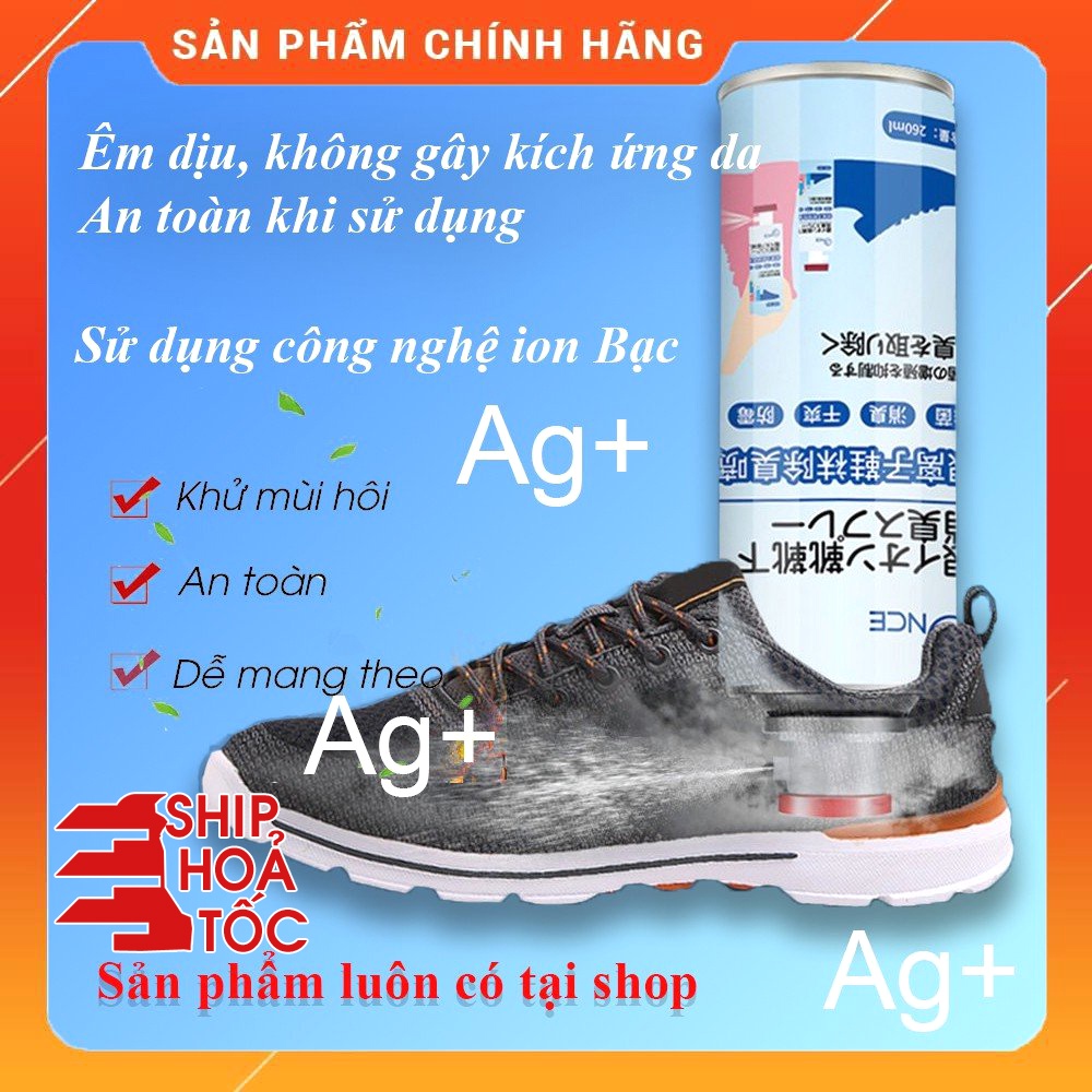 Xịt hôi chân nhập NCE sịt khử hôi chân khử mùi giày công nghệ Nano Bạc mùi dịu nhẹ 260ml đánh bay ngay mùi hôi hiệu quả