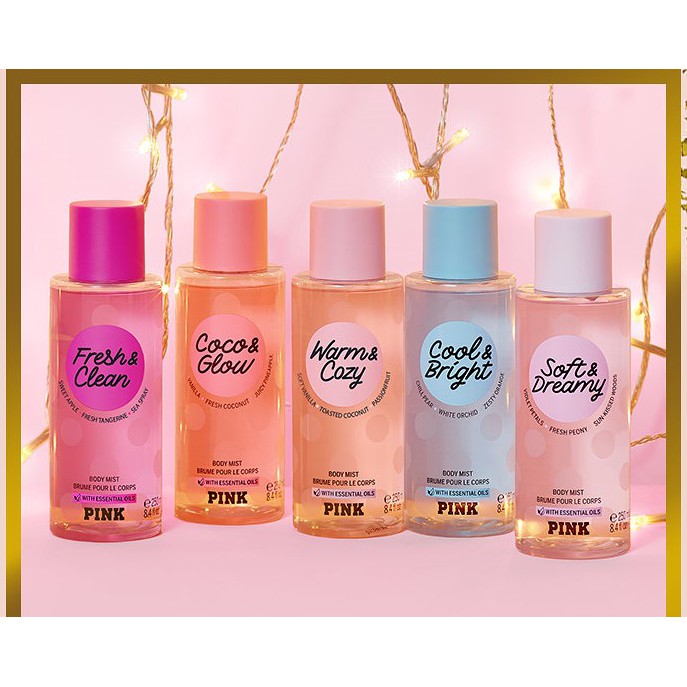 Victoria's Secret Pink Warm & Cozy/Fresh & Clean Body Mist 250ml