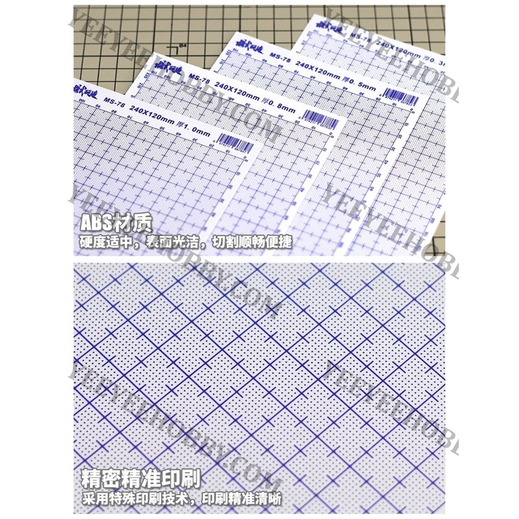 PHỤ KIỆN MOD MOSHI - TẤM PLA PLATE ABS MÀU TRẮNG CÓ Ô LY (120x240MM) MS078
