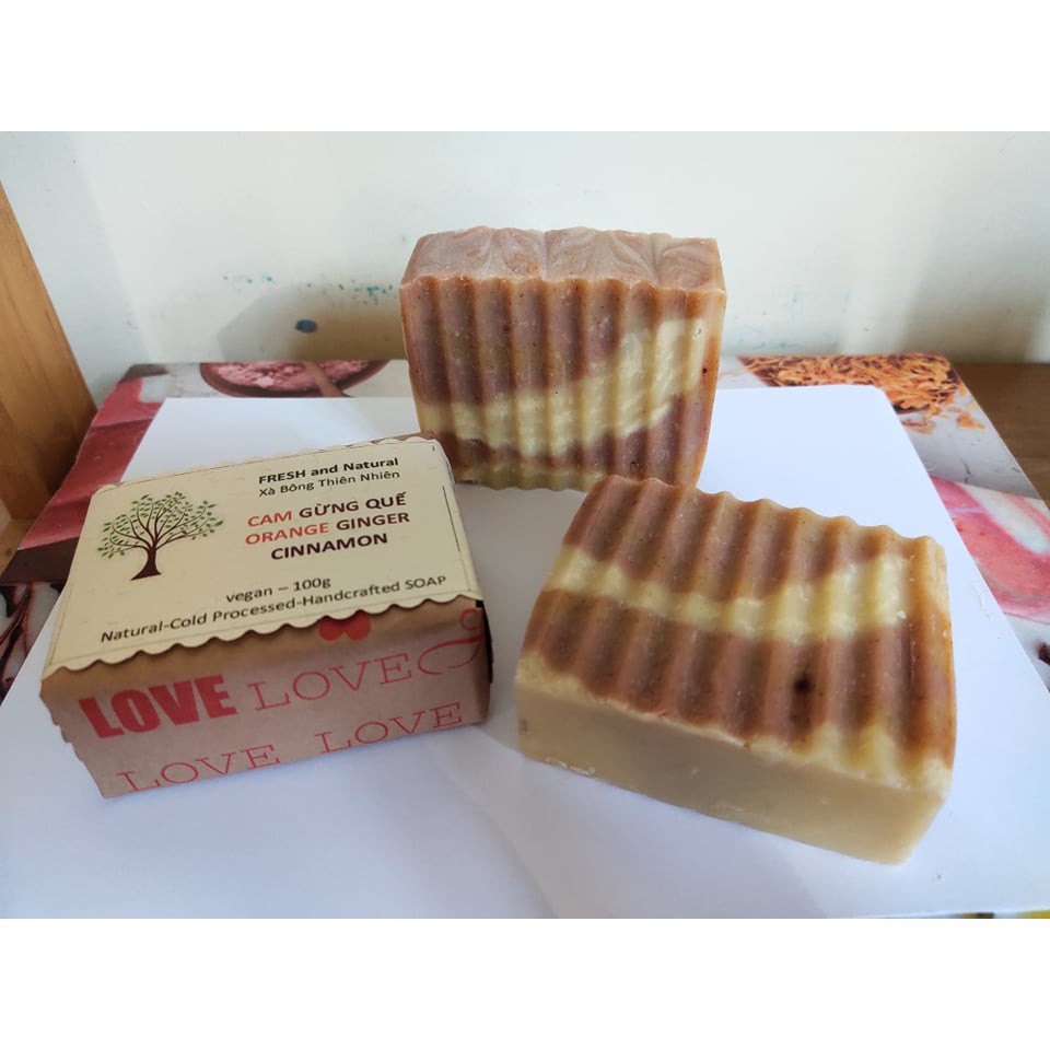 Xà bông CAM GỪNG QUẾ / Orange Ginger Cinnamon soap