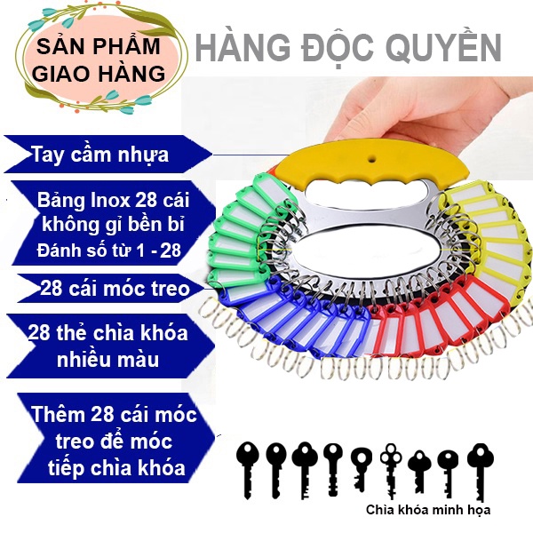 Móc Treo Chìa Khóa Cầm Tay,Hộp Đựng Chìa Khóa 18 cái 28 cái Móc Treo Kèm Thẻ Ghi Nhớ Móc Khóa
