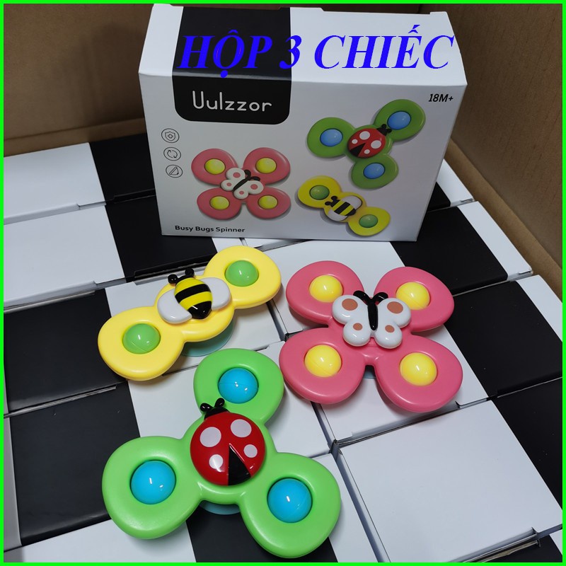 Set 3 đồ chơi con quay spinner hình cánh hoa dán tường vui nhộn cho bé