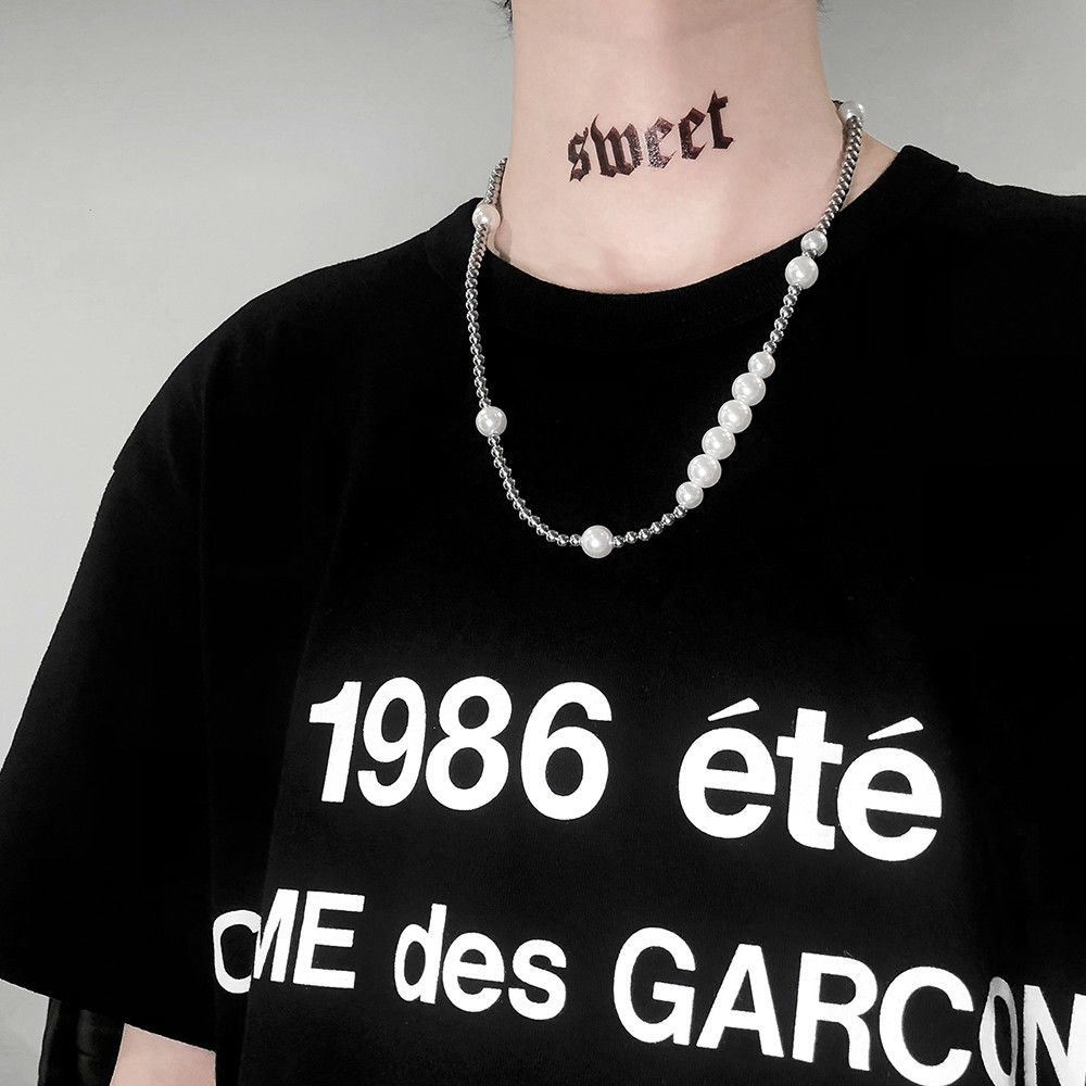 Dây Chuyền Kim Loại Đính Ngọc Trai Giả Thời Trang Unisex 22186