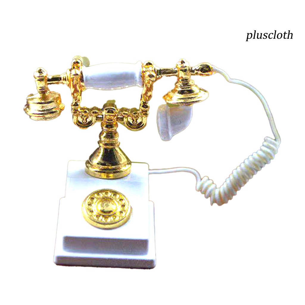 Mô Hình Điện Thoại Bàn Cổ Điển Trang Trí Nhà Búp Bê Tỉ Lệ 1: 12