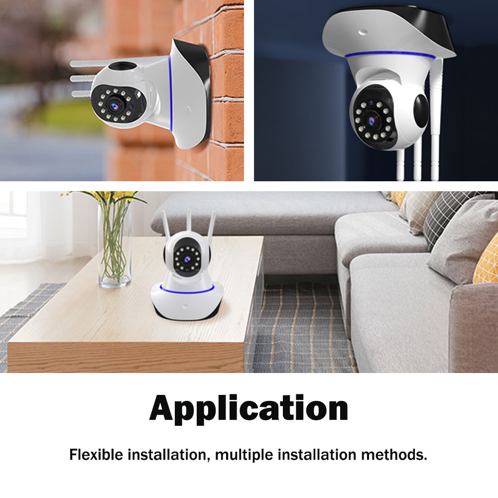 EVKVO - Auto Tracking - Full Color Night Vision - YI LOT APP FHD 3MP Rotate WIFI CCTV Camera Wireless PTZ IP Camera CCTV Security Camera Surveillance CCTV Camera Baby Monitor IP CCTV Motion Detection Alarm