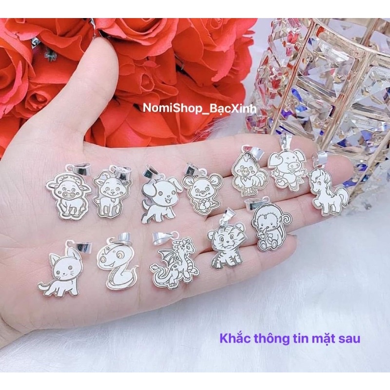Mặt dây chuyền khắc tên cho bé, đẹp sáng bạc chuẩn s99 Nhiều mẫu ngộ nghĩnh Mainomi Shop Bạc Xinh