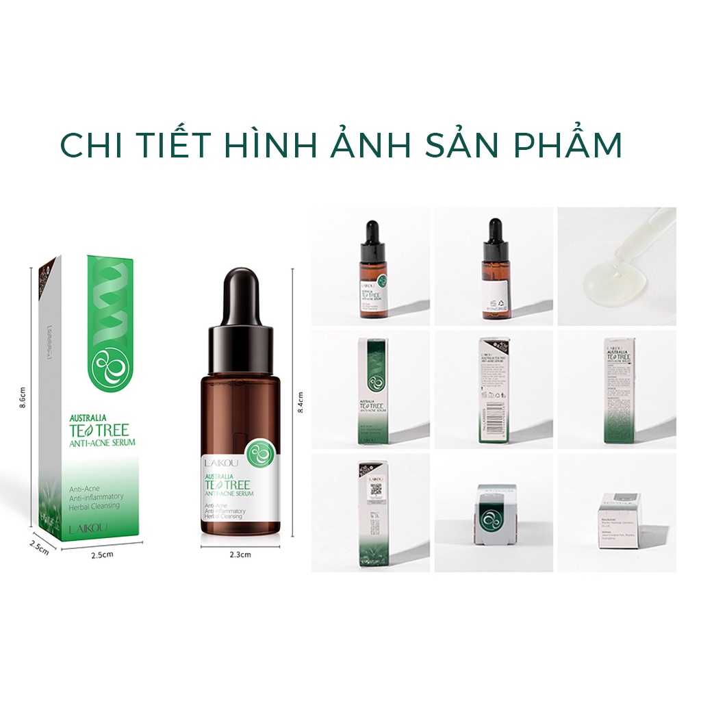 Serum Tràm Trà Dưỡng Da Tự Nhiên LAIKOU Ngăn Ngừa Mụn Giảm Thâm Nám Chăm Sóc Làn Da Hiệu Quả Zentop