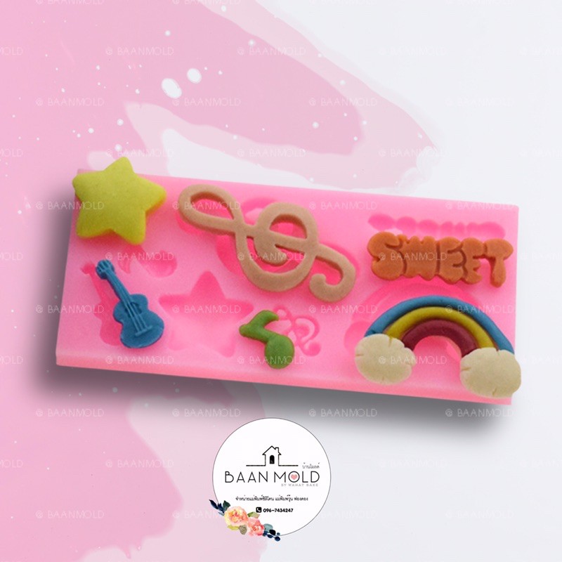 Khuôn Silicon Thạch Fondant Ba Chiều Món Tráng Miệng Fancy Rainbow