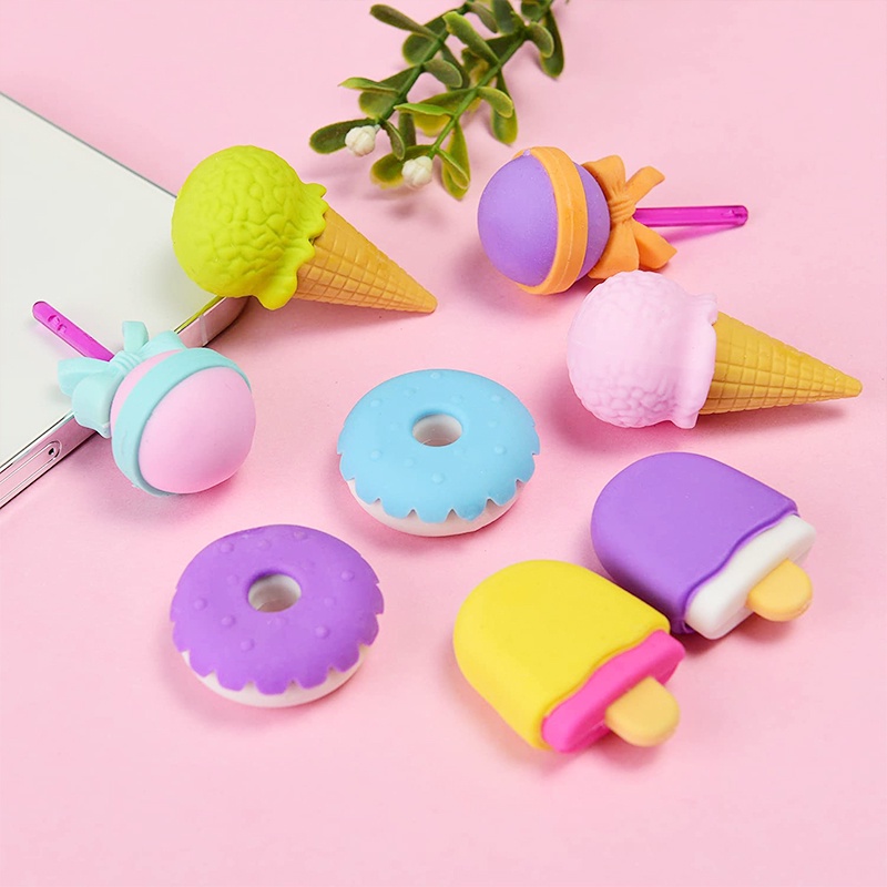 Cục Tẩy Hình Bánh Donut / Kem / Thức Ăn Mini Dễ Thương Vui Nhộn Dành Cho Bé Gái