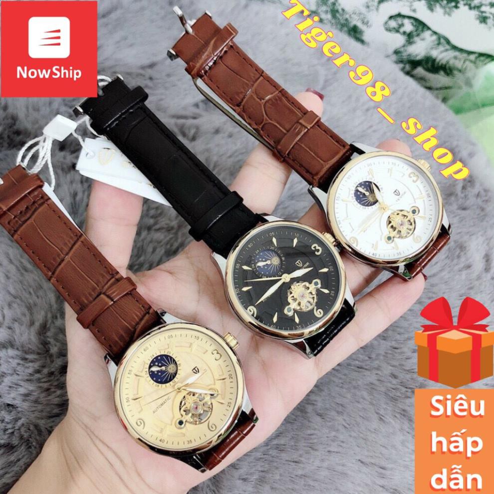 Đồng Hồ Nam Cơ Tự Động Chính Hãng TEVISE T820 dây da chống nước chống xước, tặng kèm vòng tỳ hưu bảo hành 1 năm