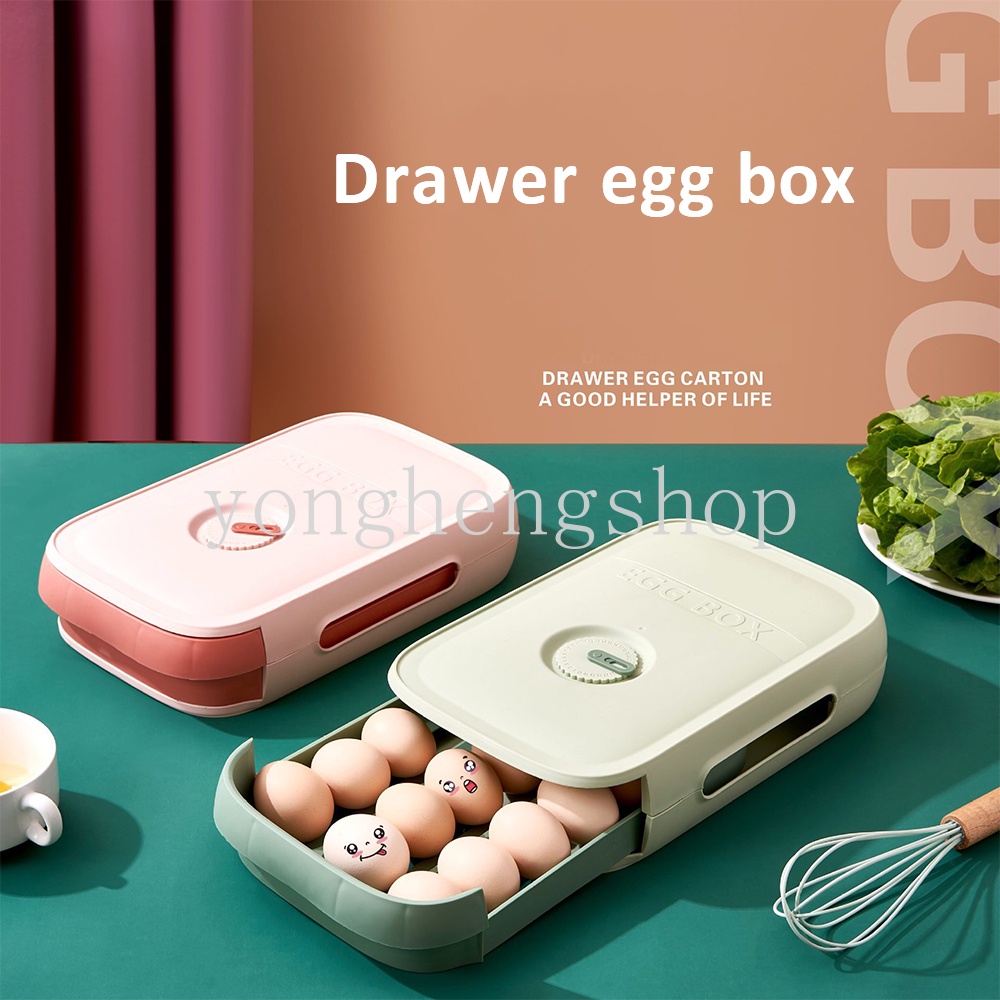 Khay Đựng Trứng Sức Chứa Lớn Kiểu Ngăn Kéo Sáng Tạo Cho Tủ Lạnh Nhà Bếp