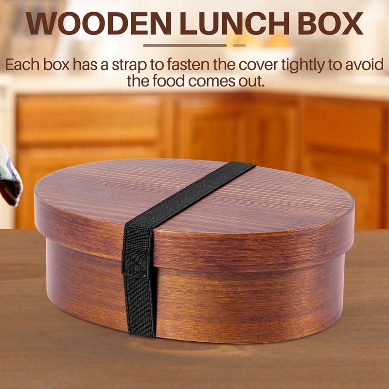 Hộp Đựng Cơm Trưa Bằng Gỗ Phong Cách Nhật Bản Dành Cho Trẻ Em