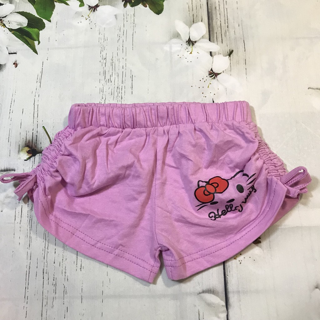 Quần đùi cotton rút dây 2 bên cho bé gái từ 10-40kg (1-13T) BGMH34