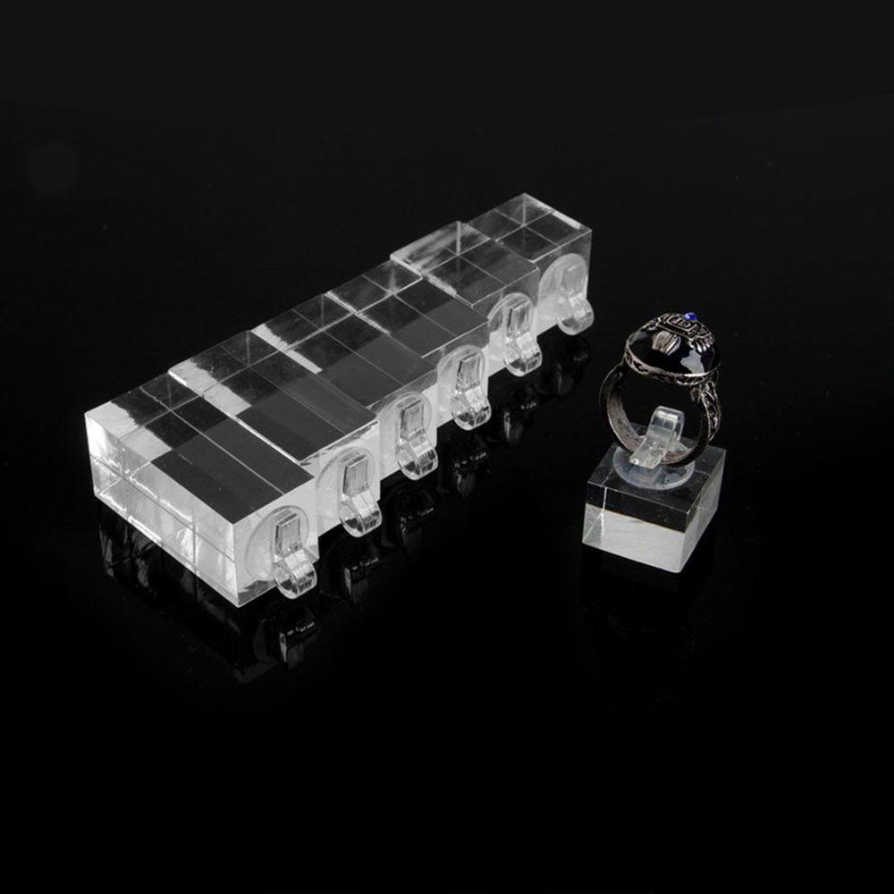 ANEMONE Bộ 7 Giá Đỡ Trưng Bày Ngón Tay Hình Vuông Trong Suốt