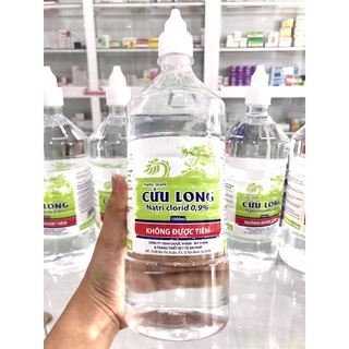 Nước muối cửu long 1000ml natri clorid 0,9% vệ sinh răng miệng hàng ngày emori beauty_