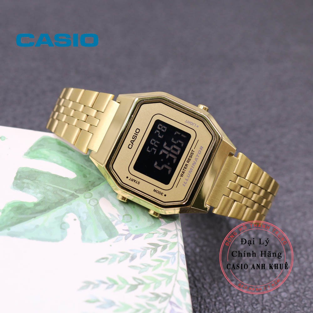 Đồng hồ điện tử nữ Casio Vintage LA680WGA-1BDF dây kim loại