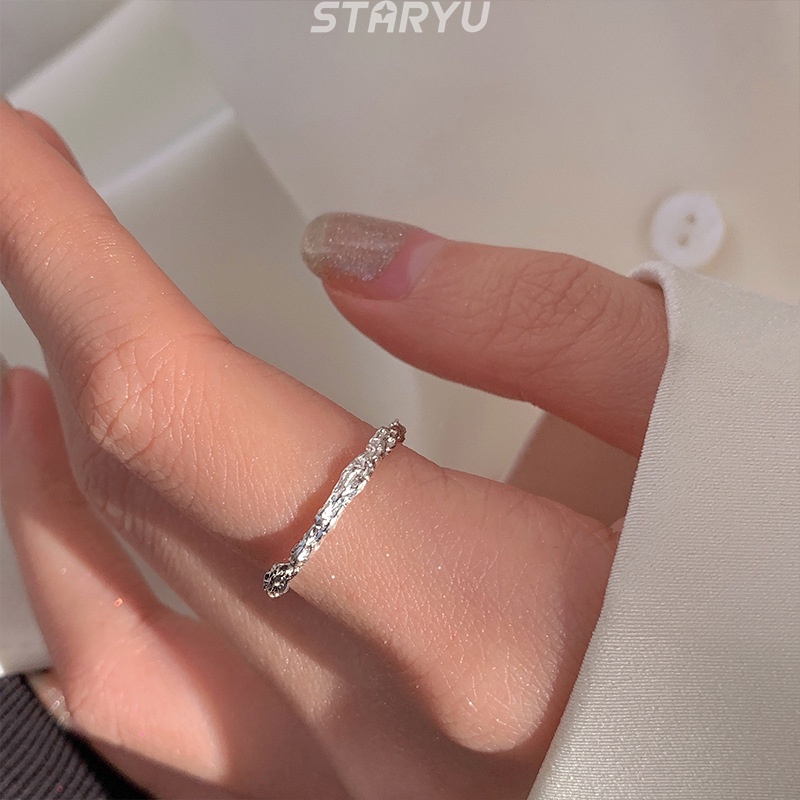 Nhẫn hở mạ bạc S925 hình cành cây độc đáo