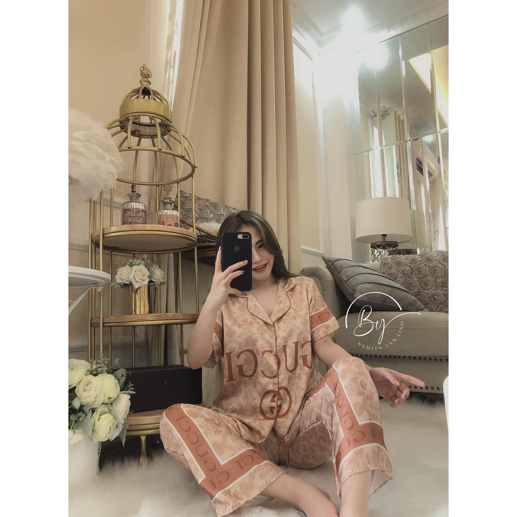 Đồ bộ Pijama Bộ Lụa LATIN Tay ngắn mẫu hot form dưới 60 kí | BigBuy360 - bigbuy360.vn