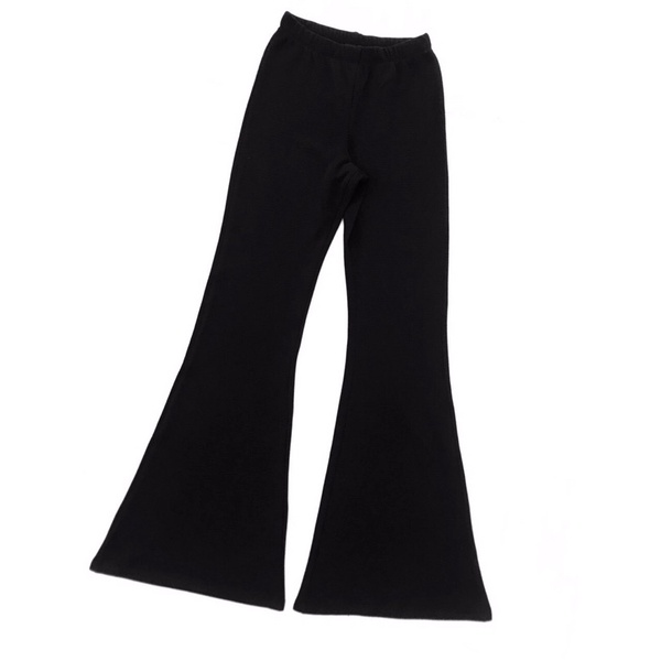 Quần dài ống loe đen thun poly vnxk